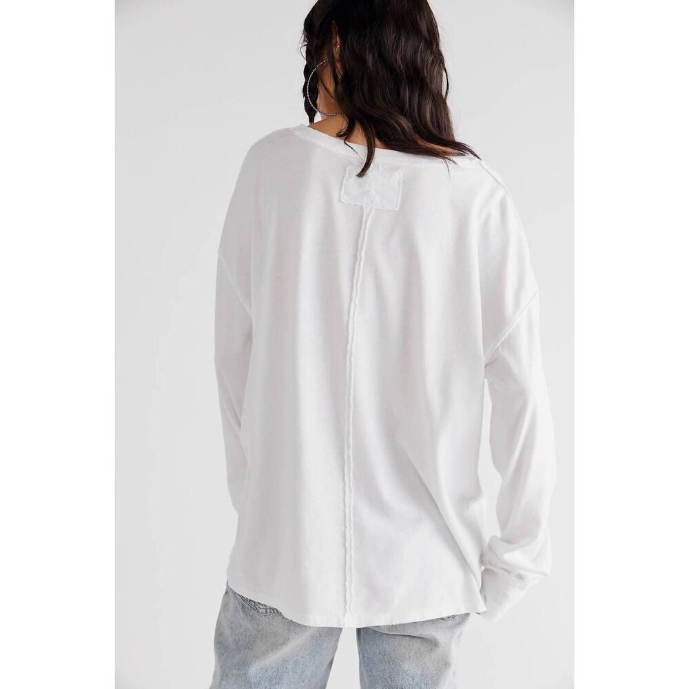 NEW FREE PEOPLE fade into you tee in ivory - Picture 4 of 4
